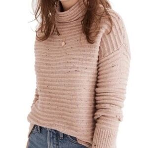 Madewell Belmont Pink Mock Neck Sweater Size Medium